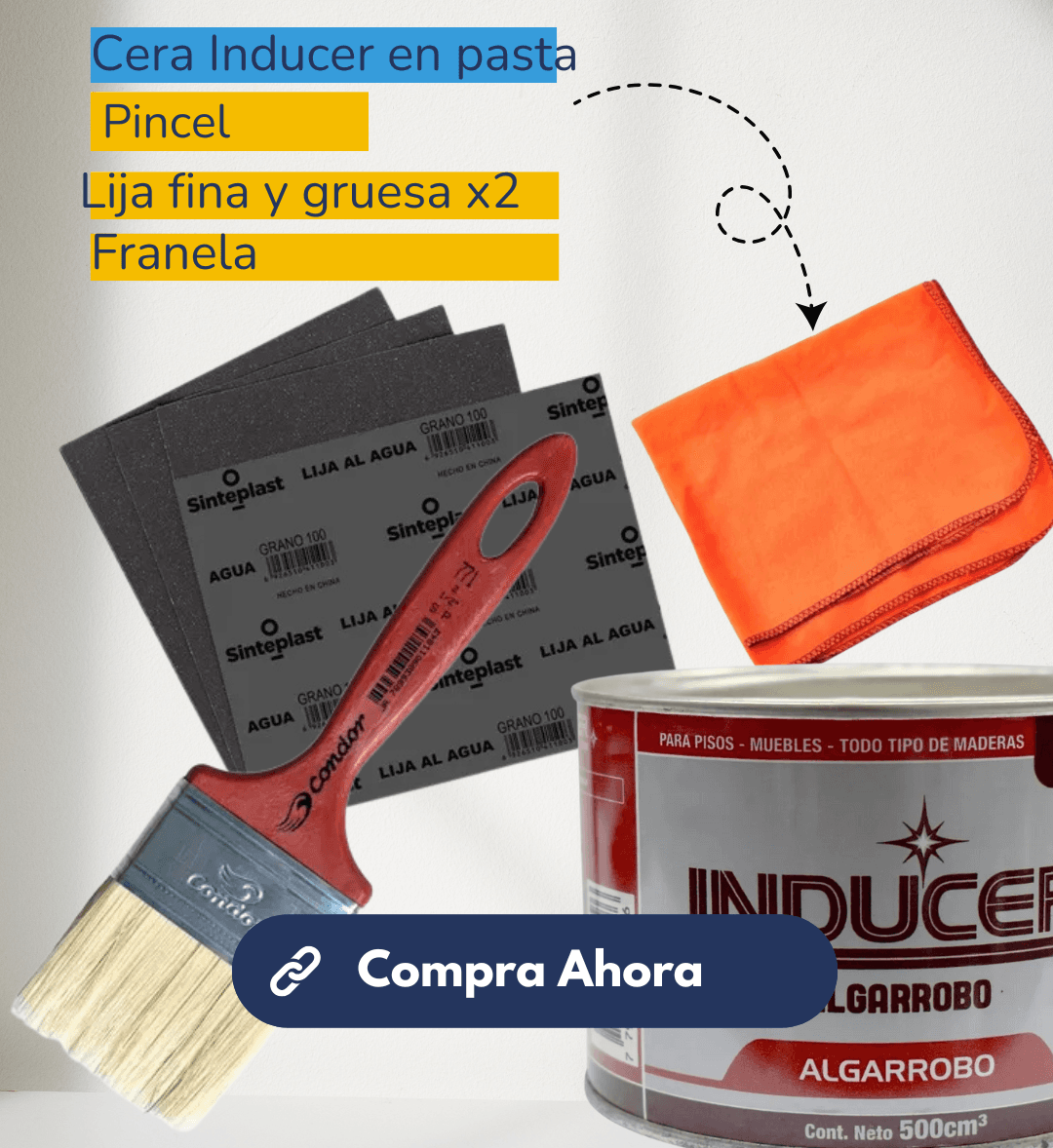 Kit de mantenimiento para muebles de algarrobo