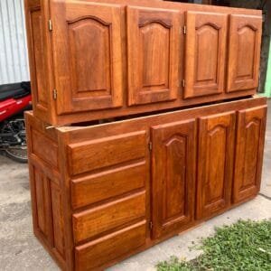 Bajo mesada y alacena de algarrobo 1.60m