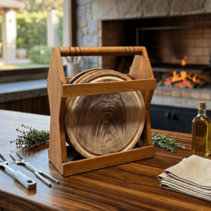 Canasto de platos de algarrobo