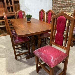 Mesa 1.80m y 6 sillas tapizadas